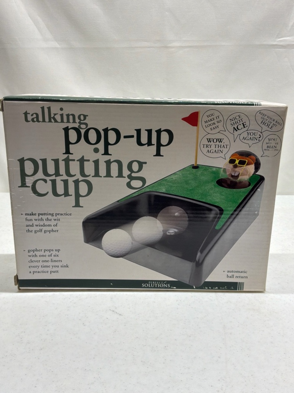 TALKING POP UP PUTTING CUP GOLF GADGETS GOPHER 2005 INDOOR PRACTICE NEW OPEN BOX
